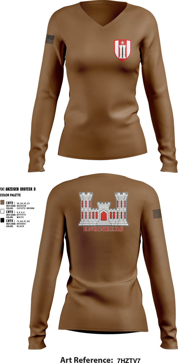 Womens Long Sleeve Vneck Shirt, 450th / 485th ACPs, Army, Teamtime, Team time, sublimation, custom sports apparel, team uniforms, spirit wear, spiritwear, sports uniforms, custom shirts, team store, custom team store, fundraiser sports, apparel fundraiser