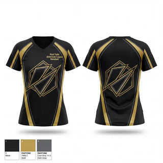 Womens Short Sleeve Vneck Shirt, Post Falls American Legion Baseball, Baseball, Teamtime, Team time, sublimation, custom sports apparel, team uniforms, spirit wear, spiritwear, sports uniforms, custom shirts, team store, custom team store, fundraiser sports, apparel fundraiser