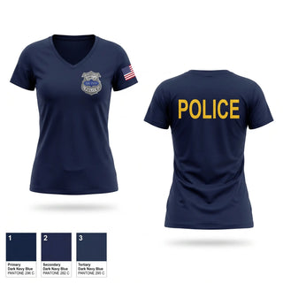 Womens Short Sleeve Vneck Shirt, Minnesota State Patrol, Police, Teamtime, Team time, sublimation, custom sports apparel, team uniforms, spirit wear, spiritwear, sports uniforms, custom shirts, team store, custom team store, fundraiser sports, apparel fundraiser