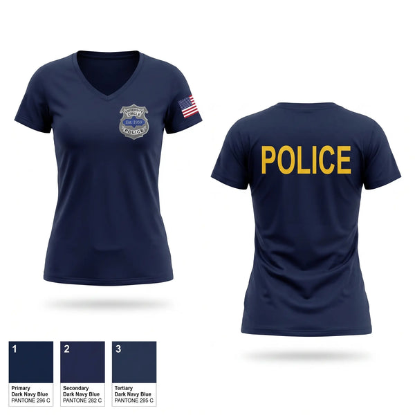 Womens Short Sleeve Vneck Shirt, Minnesota State Patrol, Police, Teamtime, Team time, sublimation, custom sports apparel, team uniforms, spirit wear, spiritwear, sports uniforms, custom shirts, team store, custom team store, fundraiser sports, apparel fundraiser