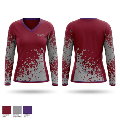 Trojans Women's Long Sleeve V-neck Shirt - 1