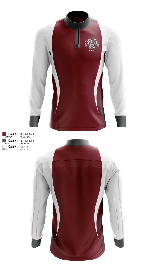Quarter Zip Jacket, Bishop Conaty - Our Lady of Loretto Golf, Golf, Teamtime, Team time, sublimation, custom sports apparel, team uniforms, spirit wear, spiritwear, sports uniforms, custom shirts, team store, custom team store, fundraiser sports, apparel fundraiser