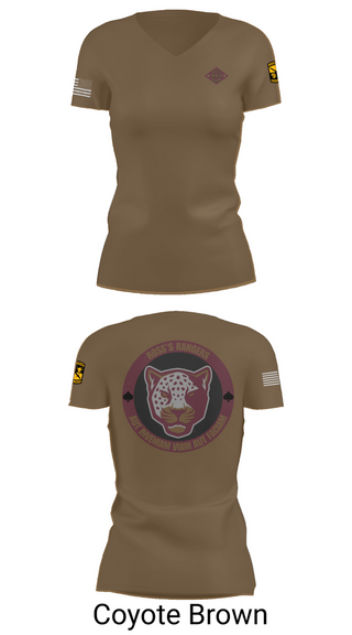 Womens Short Sleeve Vneck Shirt, Ross Rangers, Army, Teamtime, Team time, sublimation, custom sports apparel, team uniforms, spirit wear, spiritwear, sports uniforms, custom shirts, team store, custom team store, fundraiser sports, apparel fundraiser