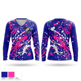 Womens Long Sleeve Vneck Shirt, Revamp Track Club, Track & Field, Teamtime, Team time, sublimation, custom sports apparel, team uniforms, spirit wear, spiritwear, sports uniforms, custom shirts, team store, custom team store, fundraiser sports, apparel fundraiser