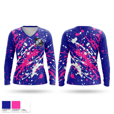 Revamp Track Club 63682390 Women's Long Sleeve V-neck Shirt - 1