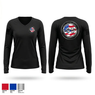 Womens Long Sleeve Vneck Shirt, SASPD, Police, Teamtime, Team time, sublimation, custom sports apparel, team uniforms, spirit wear, spiritwear, sports uniforms, custom shirts, team store, custom team store, fundraiser sports, apparel fundraiser