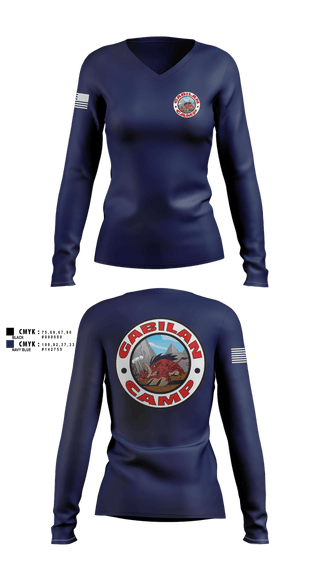 Womens Long Sleeve Vneck Shirt, Gabilan, Fire Department, Teamtime, Team time, sublimation, custom sports apparel, team uniforms, spirit wear, spiritwear, sports uniforms, custom shirts, team store, custom team store, fundraiser sports, apparel fundraiser
