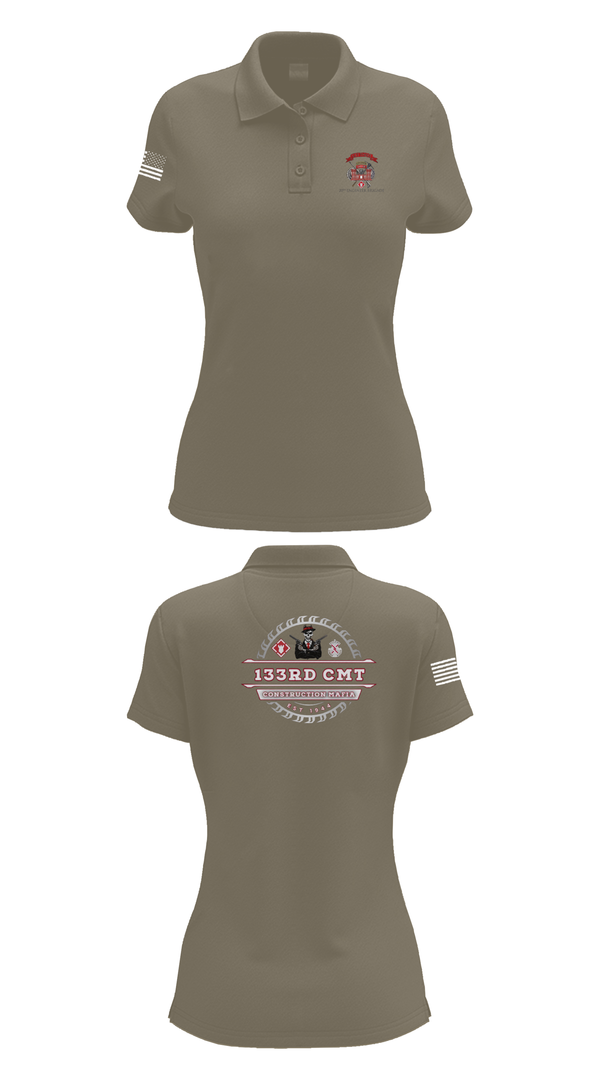 Womens Short Sleeve Performance Polo, 133rd Construction Management Team, , Teamtime, Team time, sublimation, custom sports apparel, team uniforms, spirit wear, spiritwear, sports uniforms, custom shirts, team store, custom team store, fundraiser sports, apparel fundraiser