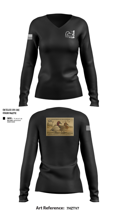 Ducks Unlimited 93579455 Women's Long Sleeve V-neck Shirt - 101