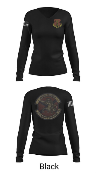 Womens Long Sleeve Vneck Shirt, 125th Tactical Aircraft Maintenance SQ, , Teamtime, Team time, sublimation, custom sports apparel, team uniforms, spirit wear, spiritwear, sports uniforms, custom shirts, team store, custom team store, fundraiser sports, apparel fundraiser