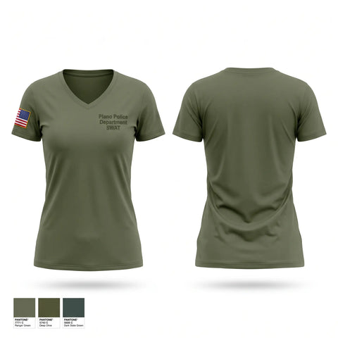 Womens Short Sleeve Vneck Shirt, Plano Police Department SWAT, Police, Teamtime, Team time, sublimation, custom sports apparel, team uniforms, spirit wear, spiritwear, sports uniforms, custom shirts, team store, custom team store, fundraiser sports, apparel fundraiser
