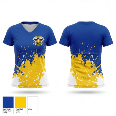 Maxwell Panthers 46456156 Women's Short Sleeve V-neck Shirt - 1