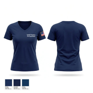 Womens Short Sleeve Vneck Shirt, Sawkill Volunteer Fire Department, Fire Department, Teamtime, Team time, sublimation, custom sports apparel, team uniforms, spirit wear, spiritwear, sports uniforms, custom shirts, team store, custom team store, fundraiser sports, apparel fundraiser