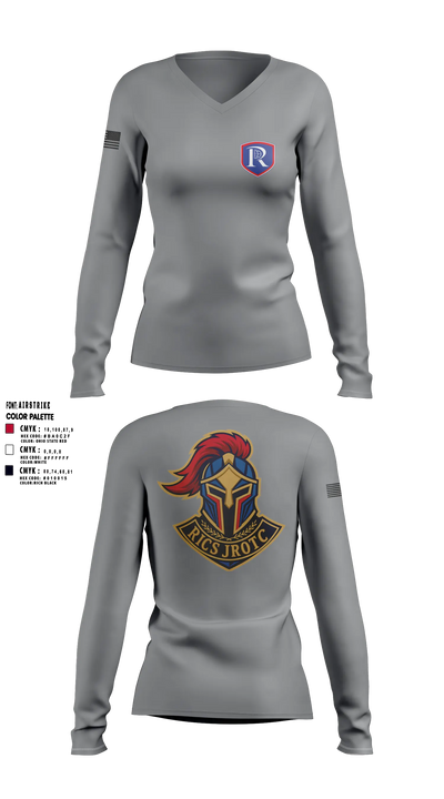 RICS Raiders 86682498 Women's Long Sleeve V-neck Shirt - 6