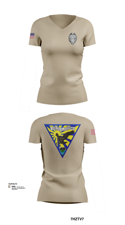 ACCLOGWING SECURITY 78788220 Women's Short Sleeve V-neck Shirt - 2