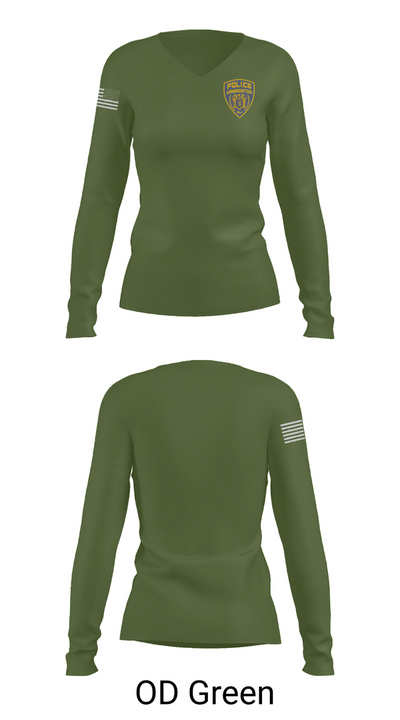Hammonton Police 88438109 Women's Long Sleeve V-neck Shirt - 54