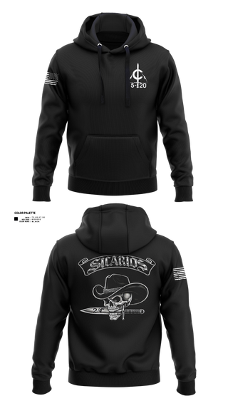 Hoodie, 2/C Sicarios, Army, Teamtime, Team time, sublimation, custom sports apparel, team uniforms, spirit wear, spiritwear, sports uniforms, custom shirts, team store, custom team store, fundraiser sports, apparel fundraiser
