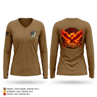 Womens Long Sleeve Vneck Shirt, Fenix, 1-227 AB, 1 ACB, 1 CD, Army, Teamtime, Team time, sublimation, custom sports apparel, team uniforms, spirit wear, spiritwear, sports uniforms, custom shirts, team store, custom team store, fundraiser sports, apparel fundraiser