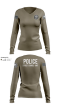 STREET CRIMES 66596550 Women's Long Sleeve V-neck Shirt - 111