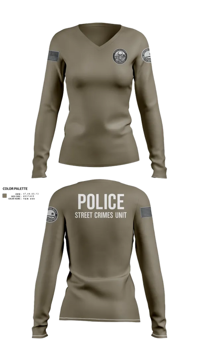 STREET CRIMES 66596550 Women's Long Sleeve V-neck Shirt - 111