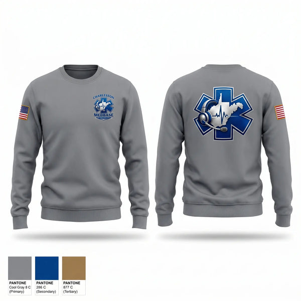 Crew Neck Sweatshirt, Charleston MEDBASE, EMS/EMT, Teamtime, Team time, sublimation, custom sports apparel, team uniforms, spirit wear, spiritwear, sports uniforms, custom shirts, team store, custom team store, fundraiser sports, apparel fundraiser