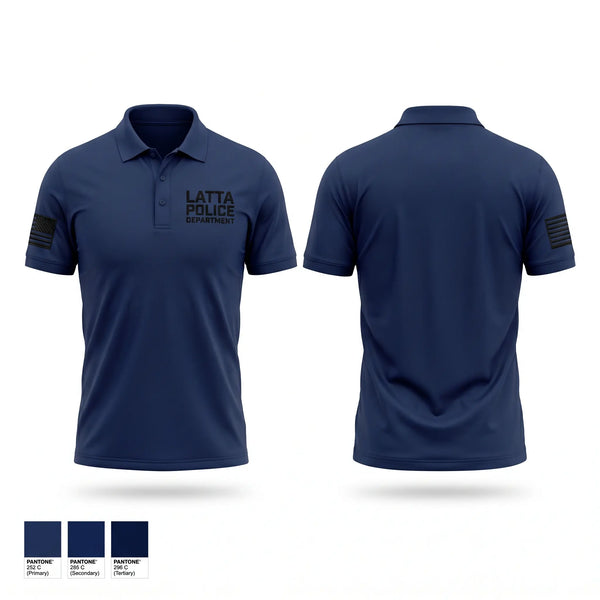Short Sleeve Performance Polo, LATTA POLICE DEPARTMENT, Police, Teamtime, Team time, sublimation, custom sports apparel, team uniforms, spirit wear, spiritwear, sports uniforms, custom shirts, team store, custom team store, fundraiser sports, apparel fundraiser