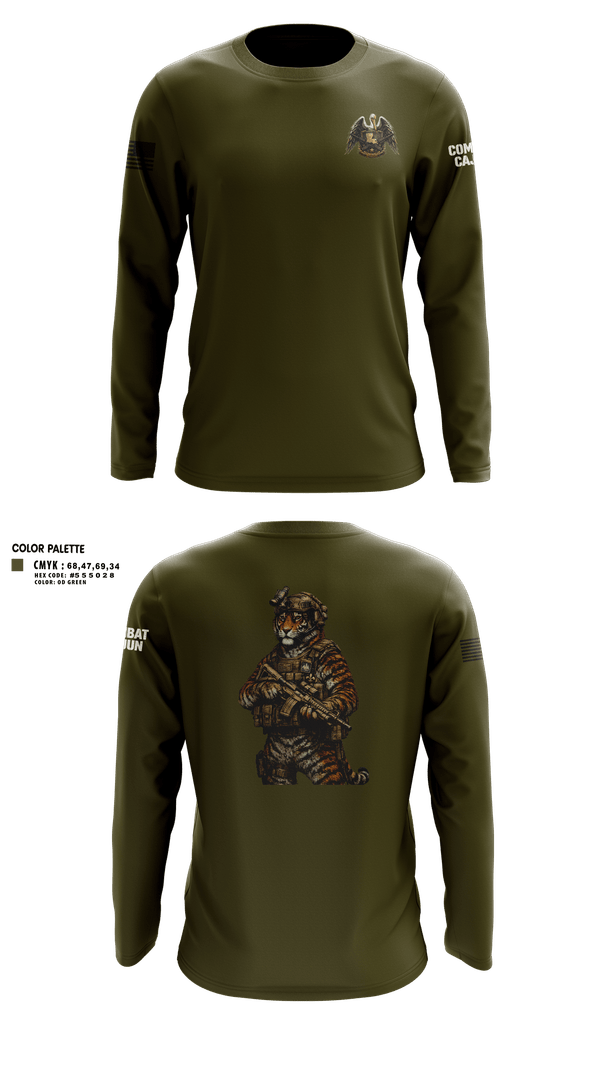 Long Sleeve Performance Shirt, Louisiana State Guard, Army, Teamtime, Team time, sublimation, custom sports apparel, team uniforms, spirit wear, spiritwear, sports uniforms, custom shirts, team store, custom team store, fundraiser sports, apparel fundraiser