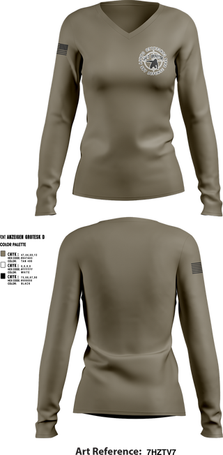 Womens Long Sleeve Vneck Shirt, 308 Defense, , Teamtime, Team time, sublimation, custom sports apparel, team uniforms, spirit wear, spiritwear, sports uniforms, custom shirts, team store, custom team store, fundraiser sports, apparel fundraiser