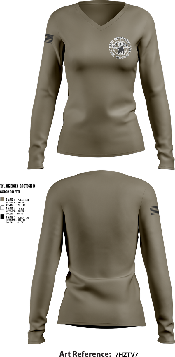 Womens Long Sleeve Vneck Shirt, 308 Defense, , Teamtime, Team time, sublimation, custom sports apparel, team uniforms, spirit wear, spiritwear, sports uniforms, custom shirts, team store, custom team store, fundraiser sports, apparel fundraiser