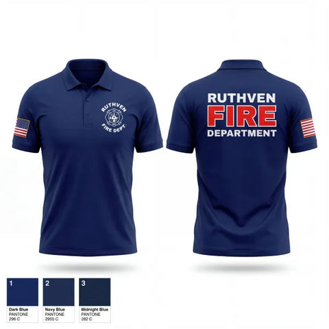 Short Sleeve Performance Polo, Ruthven Fire Department, Fire Department, Teamtime, Team time, sublimation, custom sports apparel, team uniforms, spirit wear, spiritwear, sports uniforms, custom shirts, team store, custom team store, fundraiser sports, apparel fundraiser