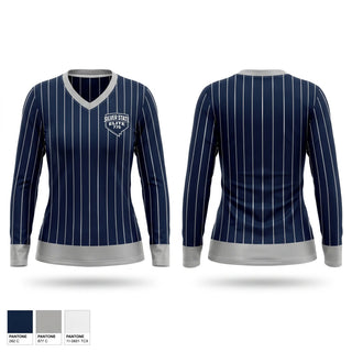 Womens Long Sleeve Vneck Shirt, Silver State Elite, Baseball, Teamtime, Team time, sublimation, custom sports apparel, team uniforms, spirit wear, spiritwear, sports uniforms, custom shirts, team store, custom team store, fundraiser sports, apparel fundraiser
