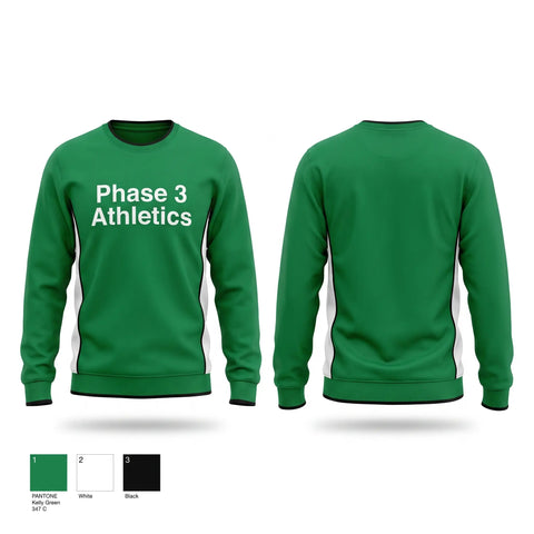Crew Neck Sweatshirt, Phase 3 Athletics, Track & Field, Teamtime, Team time, sublimation, custom sports apparel, team uniforms, spirit wear, spiritwear, sports uniforms, custom shirts, team store, custom team store, fundraiser sports, apparel fundraiser