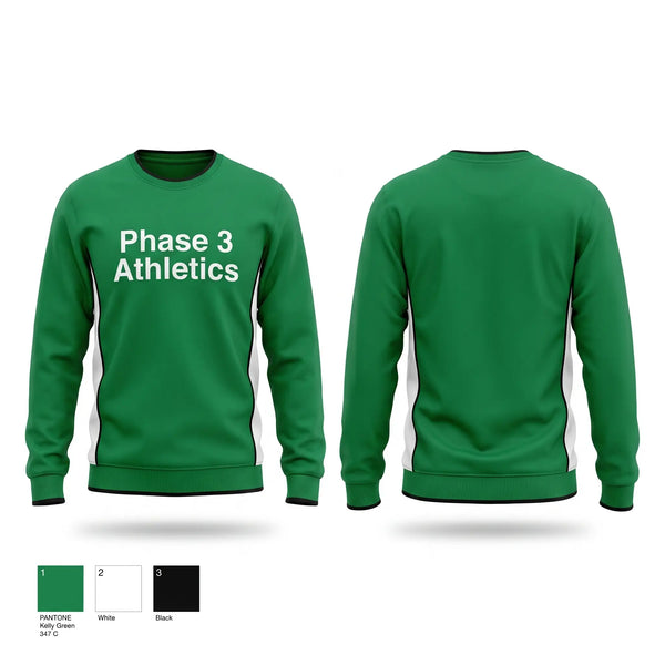 Crew Neck Sweatshirt, Phase 3 Athletics, Track & Field, Teamtime, Team time, sublimation, custom sports apparel, team uniforms, spirit wear, spiritwear, sports uniforms, custom shirts, team store, custom team store, fundraiser sports, apparel fundraiser
