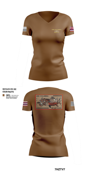 Womens Short Sleeve Vneck Shirt, USS Columbia, , Teamtime, Team time, sublimation, custom sports apparel, team uniforms, spirit wear, spiritwear, sports uniforms, custom shirts, team store, custom team store, fundraiser sports, apparel fundraiser