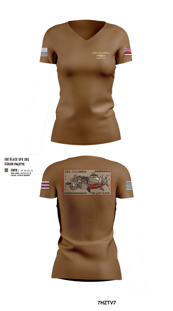 Womens Short Sleeve Vneck Shirt, USS Columbia, , Teamtime, Team time, sublimation, custom sports apparel, team uniforms, spirit wear, spiritwear, sports uniforms, custom shirts, team store, custom team store, fundraiser sports, apparel fundraiser