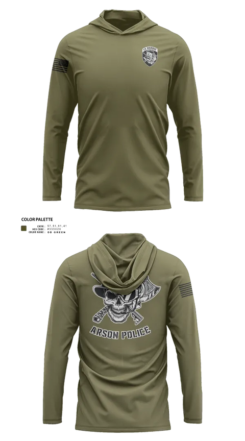 Long Sleeve Performance Shirt with hood, La Marque Arson Police, Police, Teamtime, Team time, sublimation, custom sports apparel, team uniforms, spirit wear, spiritwear, sports uniforms, custom shirts, team store, custom team store, fundraiser sports, apparel fundraiser
