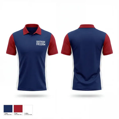 Short Sleeve Performance Polo, Southside Freedom, Baseball, Teamtime, Team time, sublimation, custom sports apparel, team uniforms, spirit wear, spiritwear, sports uniforms, custom shirts, team store, custom team store, fundraiser sports, apparel fundraiser
