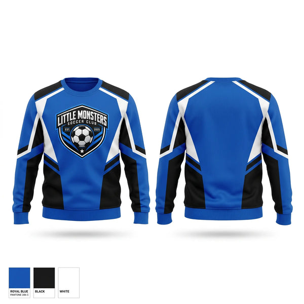Crew Neck Sweatshirt, Little Monsters Soccer Club, Men's Soccer, Teamtime, Team time, sublimation, custom sports apparel, team uniforms, spirit wear, spiritwear, sports uniforms, custom shirts, team store, custom team store, fundraiser sports, apparel fundraiser
