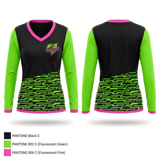 Womens Long Sleeve Vneck Shirt, F-5 Totnadoes, Softball, Teamtime, Team time, sublimation, custom sports apparel, team uniforms, spirit wear, spiritwear, sports uniforms, custom shirts, team store, custom team store, fundraiser sports, apparel fundraiser