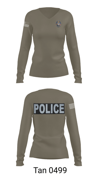 Womens Long Sleeve Vneck Shirt, Winslow Police Department, Police, Teamtime, Team time, sublimation, custom sports apparel, team uniforms, spirit wear, spiritwear, sports uniforms, custom shirts, team store, custom team store, fundraiser sports, apparel fundraiser