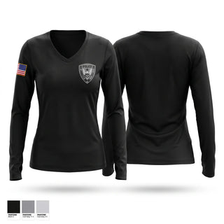 Womens Long Sleeve Vneck Shirt, J, Police, Teamtime, Team time, sublimation, custom sports apparel, team uniforms, spirit wear, spiritwear, sports uniforms, custom shirts, team store, custom team store, fundraiser sports, apparel fundraiser