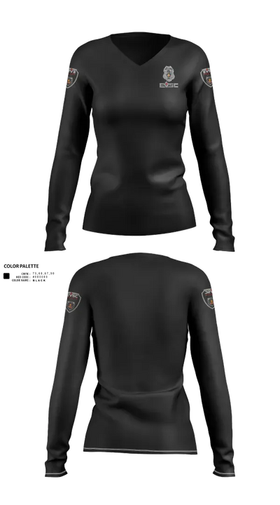 EVSC PD 77652522 Women's Long Sleeve V-neck Shirt - 21