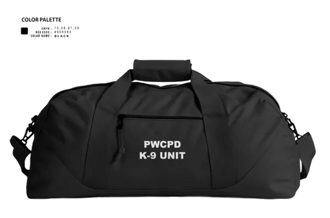Duffle Bag, PWCPD K-9 unit, , Teamtime, Team time, sublimation, custom sports apparel, team uniforms, spirit wear, spiritwear, sports uniforms, custom shirts, team store, custom team store, fundraiser sports, apparel fundraiser
