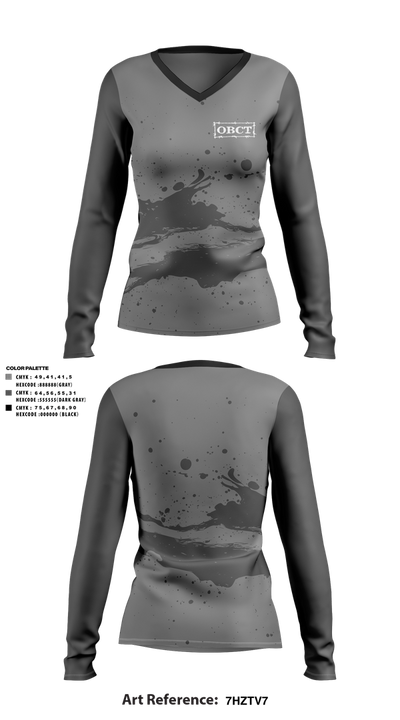 OBCT 65578534 Women's Long Sleeve V-neck Shirt - 1