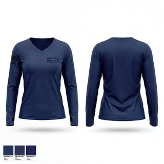 Womens Long Sleeve Vneck Shirt, River Hills Police, Police, Teamtime, Team time, sublimation, custom sports apparel, team uniforms, spirit wear, spiritwear, sports uniforms, custom shirts, team store, custom team store, fundraiser sports, apparel fundraiser