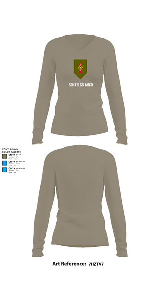 Womens Long Sleeve Vneck Shirt, 504th GS MICO, , Teamtime, Team time, sublimation, custom sports apparel, team uniforms, spirit wear, spiritwear, sports uniforms, custom shirts, team store, custom team store, fundraiser sports, apparel fundraiser