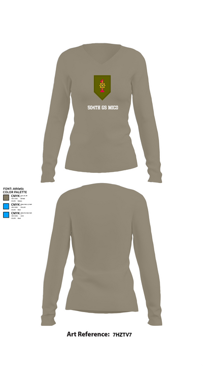 504th GS MICO 91776475 Women's Long Sleeve V-neck Shirt - 62
