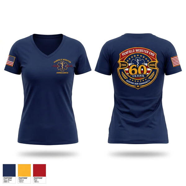 Womens Short Sleeve Vneck Shirt, Penfield Webster EMS, EMS/EMT, Teamtime, Team time, sublimation, custom sports apparel, team uniforms, spirit wear, spiritwear, sports uniforms, custom shirts, team store, custom team store, fundraiser sports, apparel fundraiser