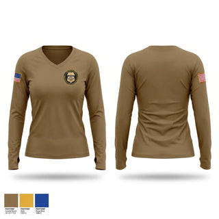 Womens Long Sleeve Vneck Shirt, HHS-OIG, Police, Teamtime, Team time, sublimation, custom sports apparel, team uniforms, spirit wear, spiritwear, sports uniforms, custom shirts, team store, custom team store, fundraiser sports, apparel fundraiser