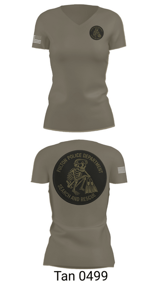 Womens Short Sleeve Vneck Shirt, Fulton (IL) Police (SAR), Police, Teamtime, Team time, sublimation, custom sports apparel, team uniforms, spirit wear, spiritwear, sports uniforms, custom shirts, team store, custom team store, fundraiser sports, apparel fundraiser